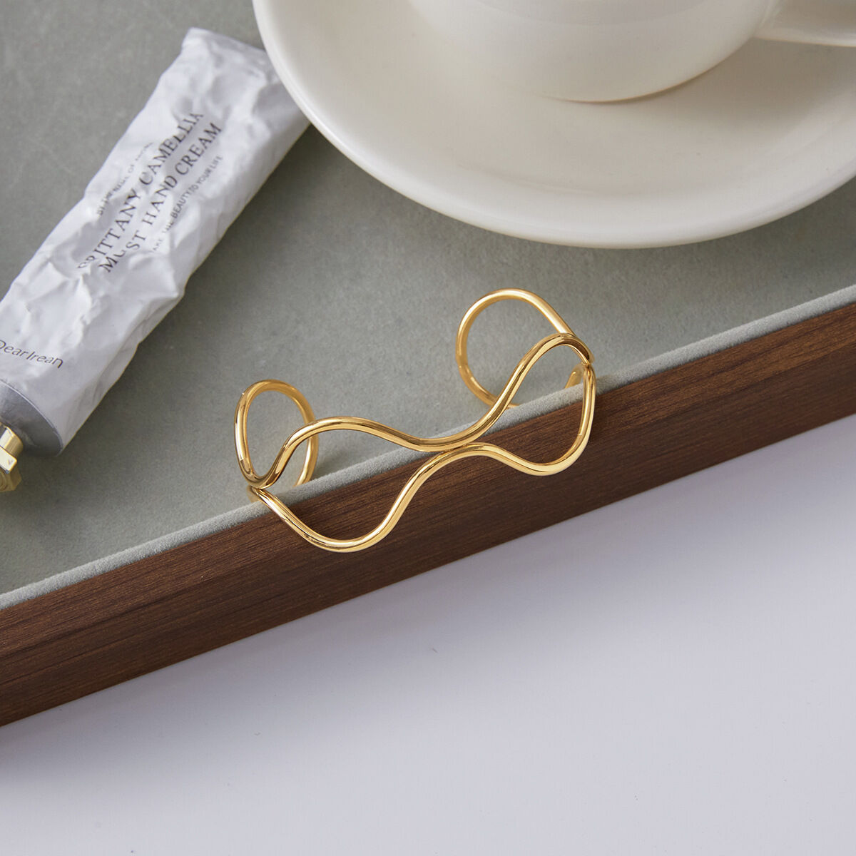 1 Stück Daily Curve Edelstahl-Armband, wasserdicht, goldfarben, für Damen h5 Bild6