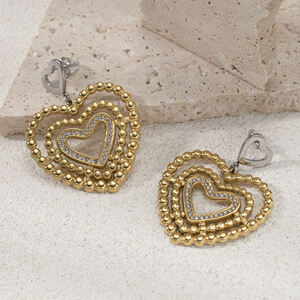1 Pair Heart Star Stainless Steel Waterproof Gold Color Drop Earrings h5 Picture3