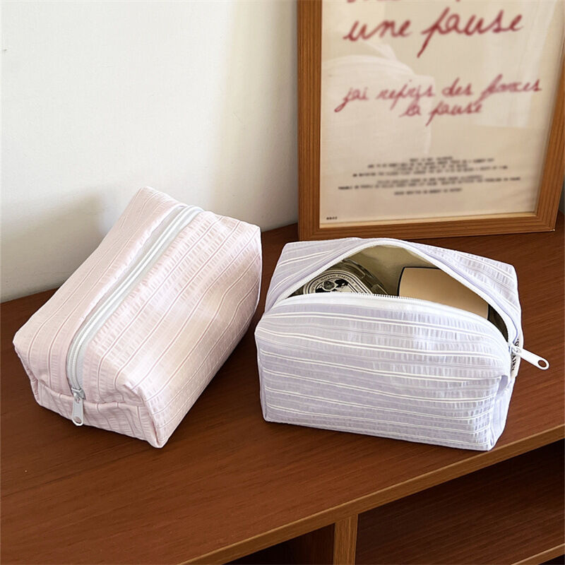 1 Piece Sweet Pastel Girl Color-Block  Makeup Bags h5 Picture2