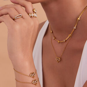 Romantic Heart&Infinity Stainless Steel Waterproof Gold Color Zircon Women's Jewelry Sets h5 Picture2