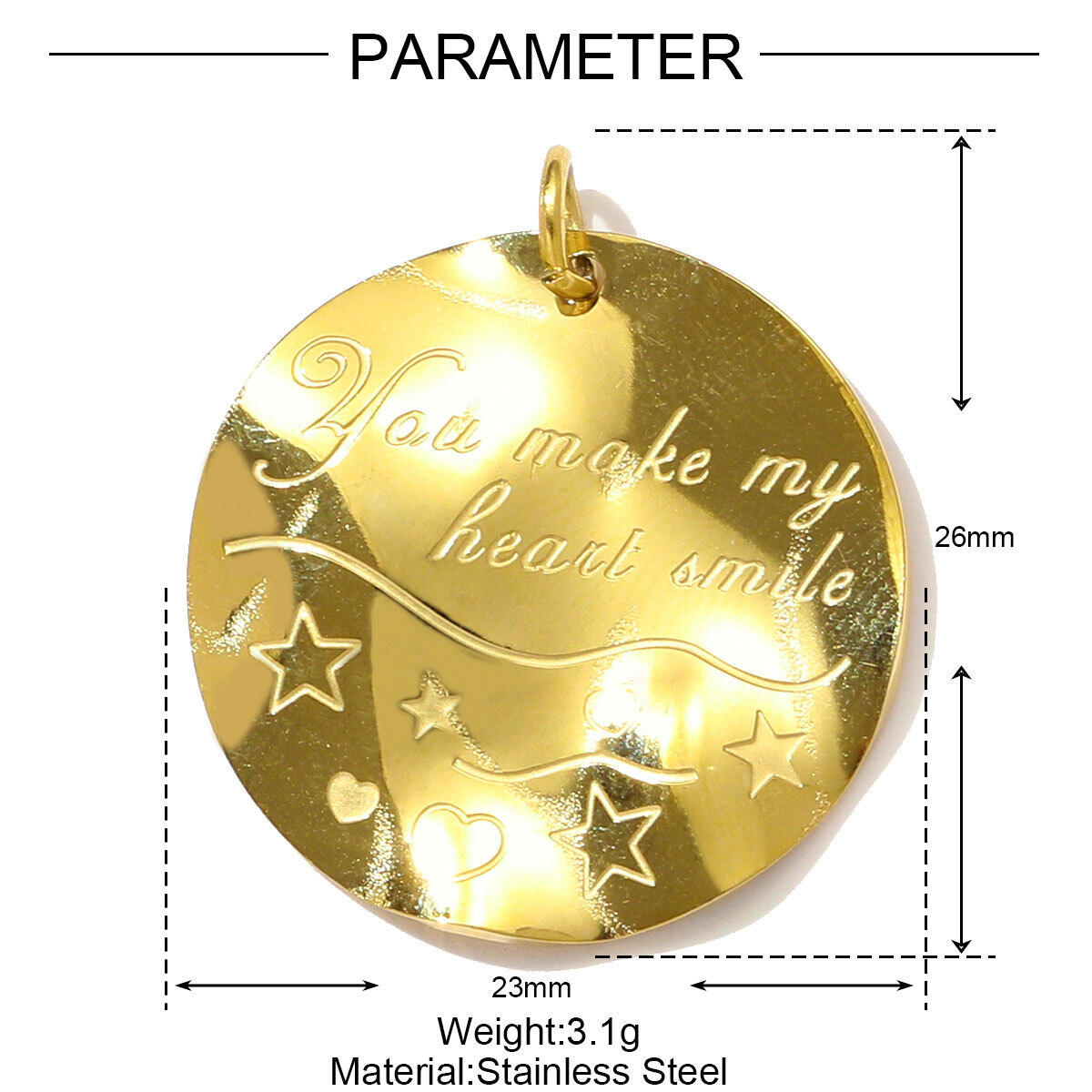1 Piece Delicate Fish Stainless Steel Waterproof Gold Color Women's Pendants Picture2