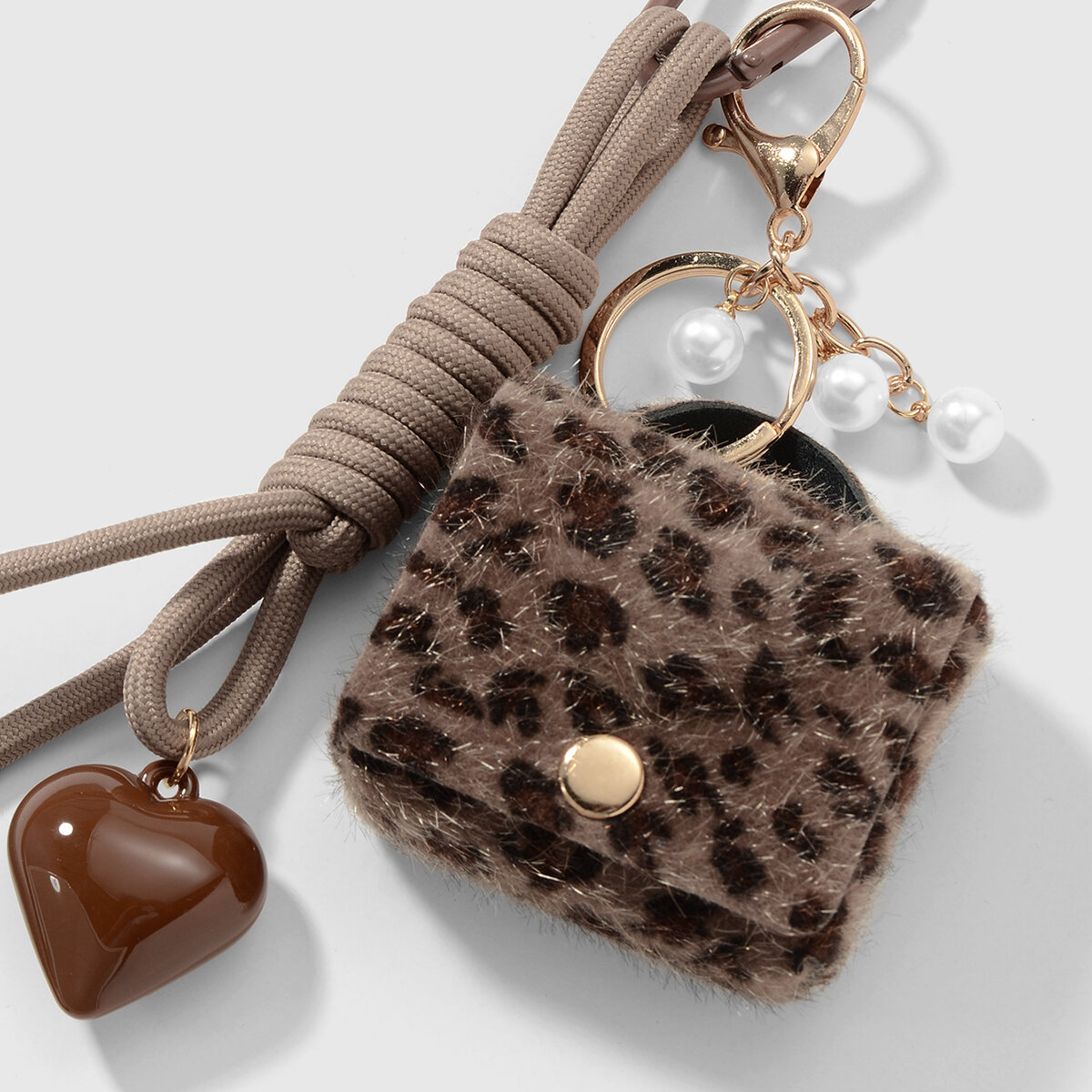 1 Piece Retro Heart Leopard Print Bag Charm h5 Picture5