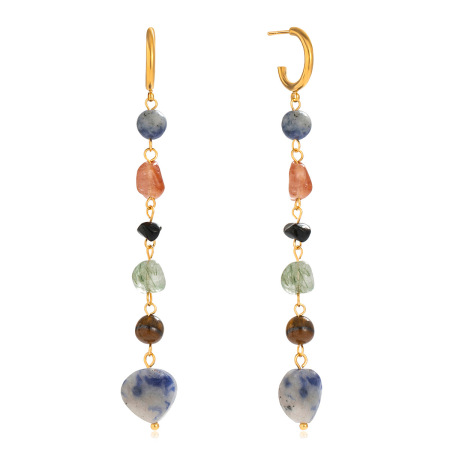 1 Piece Irregular Shape Natural Stone Stainless Steel Waterproof Women's Beads Earrings