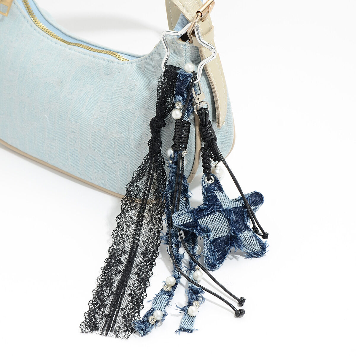 1 Stück Denim Star Lace Taschenanhänger h5 Bild6