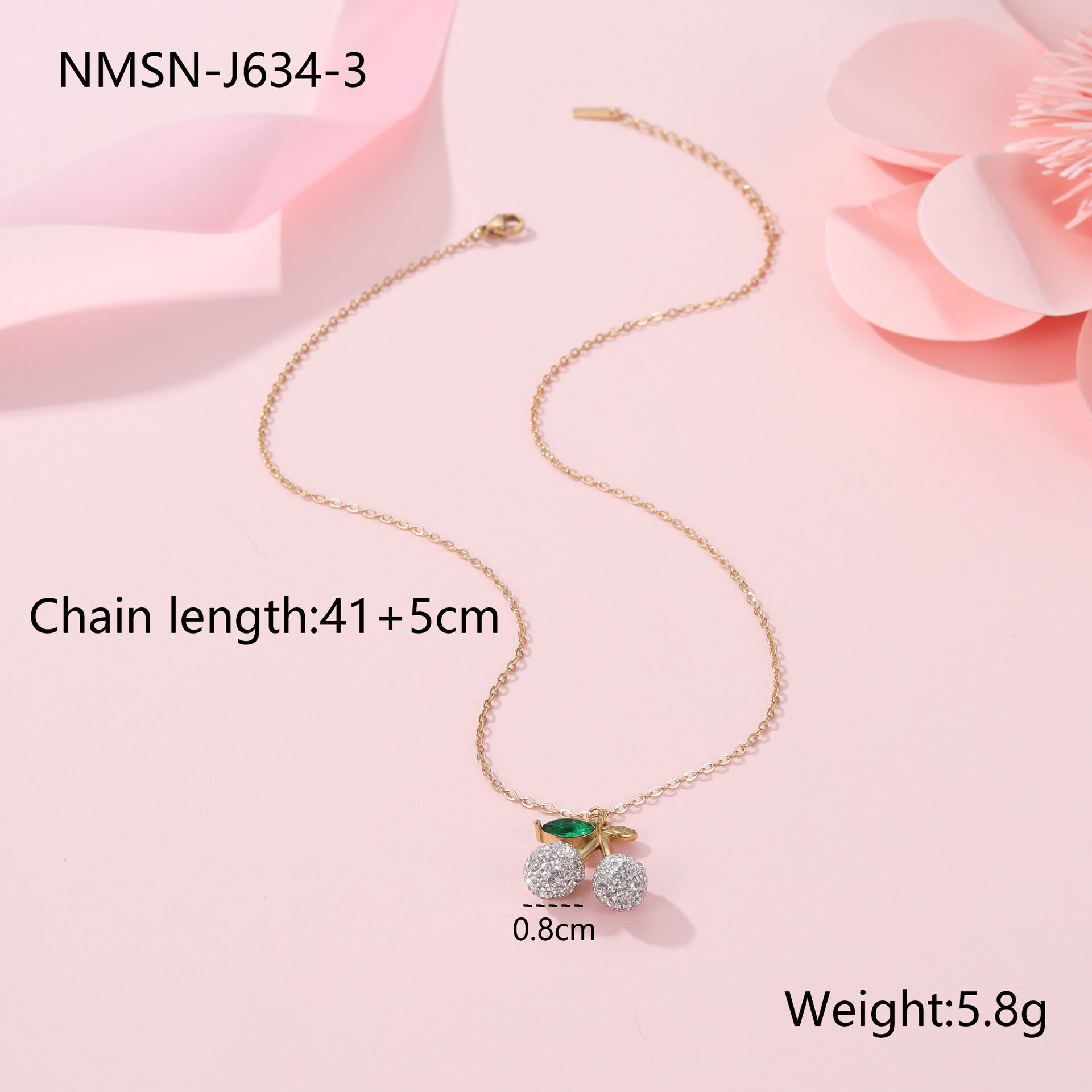 Nmsn-J634-3 Gold And White Diamond Necklace 