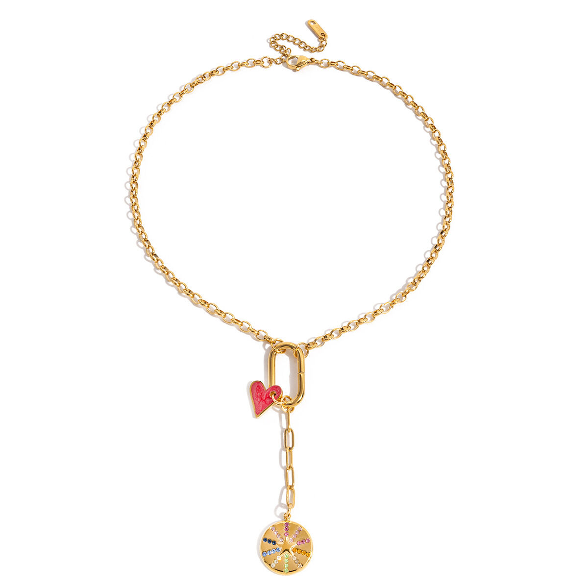 1 Piece Luxurious Tassels Stainless Steel Waterproof Gold Color Women's Pendant Necklaces h5 