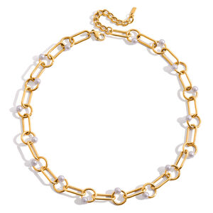 1 Piece Elegant Circle Stainless Steel Waterproof Gold Color Women's Chain Necklaces h5
