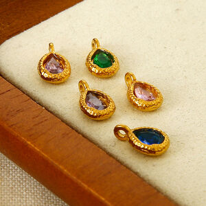 1 Piece Luxurious Elegant Droplet Stainless Steel Waterproof Gold Color Women's Pendants h5 Picture4
