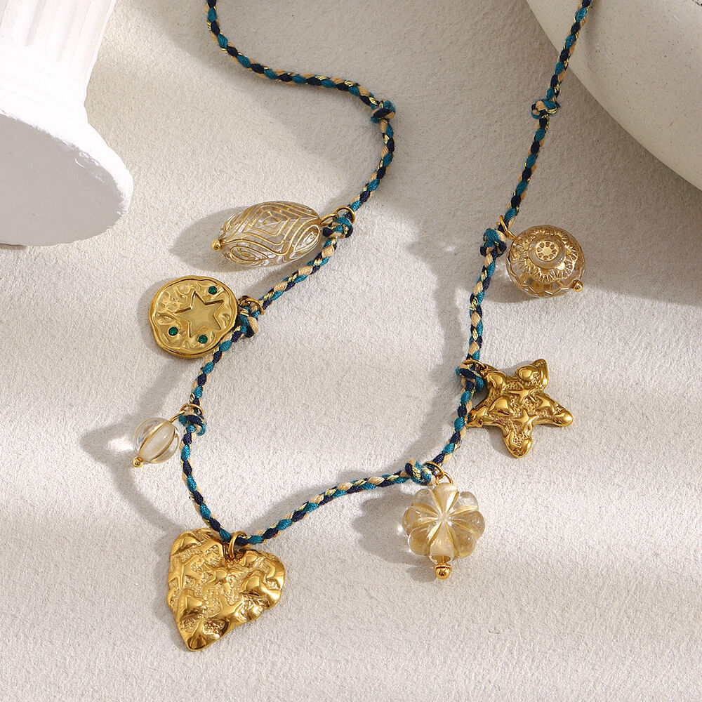 Collier pendentif femme Simple Series Daily Heart en acier inoxydable étanche couleur or (1 pièce) h5Image3