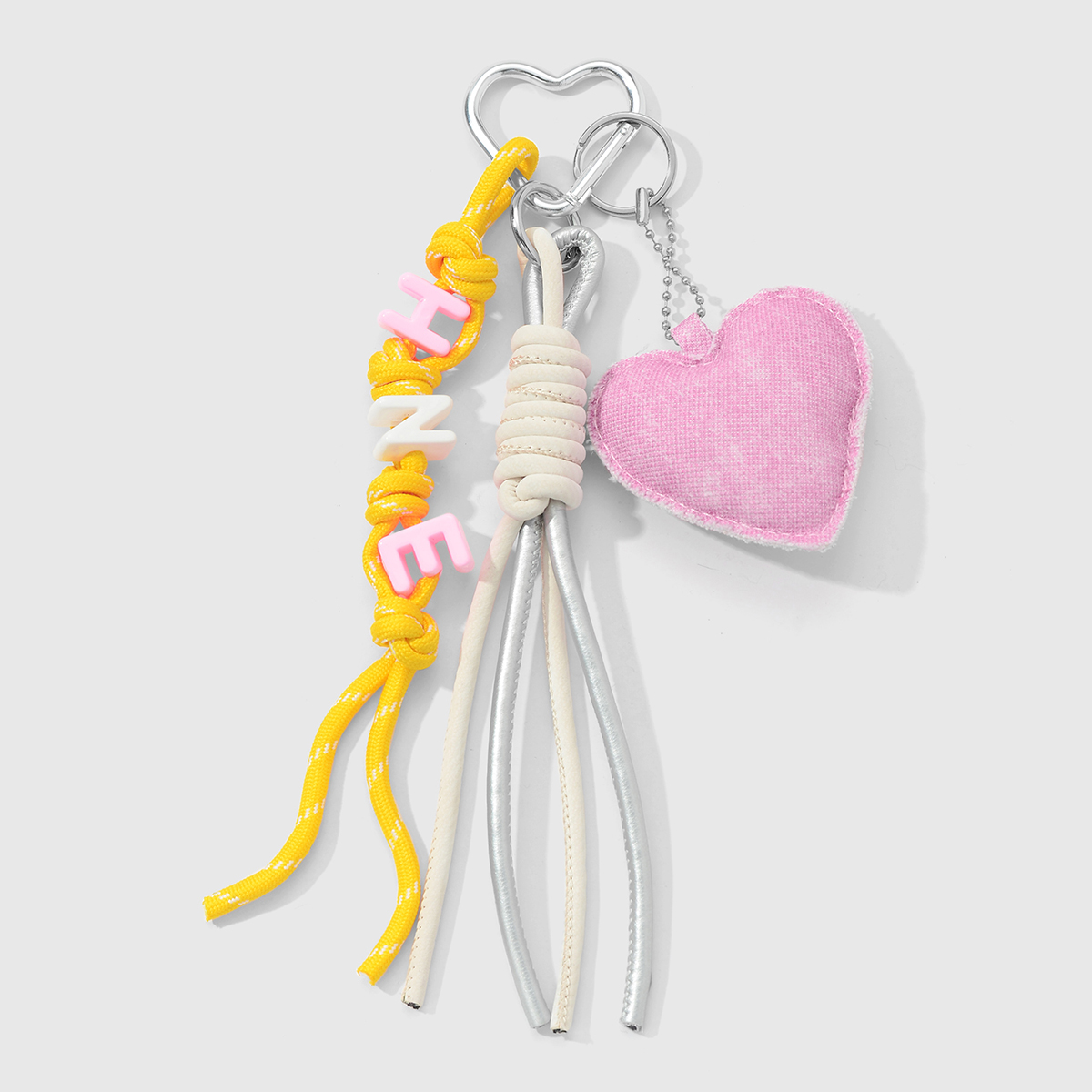 1 Stück süßer rosa Herz-Taschenanhänger