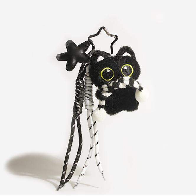 1 Piece Black Cat Polyester Fiber Women's Bag charms