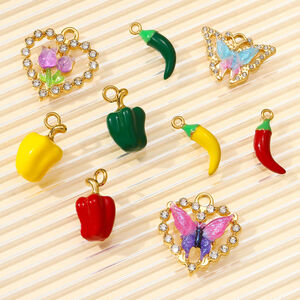1 Piece Vivid Chili Stainless Steel Waterproof Gold Color Women's Pendants h5 Picture5