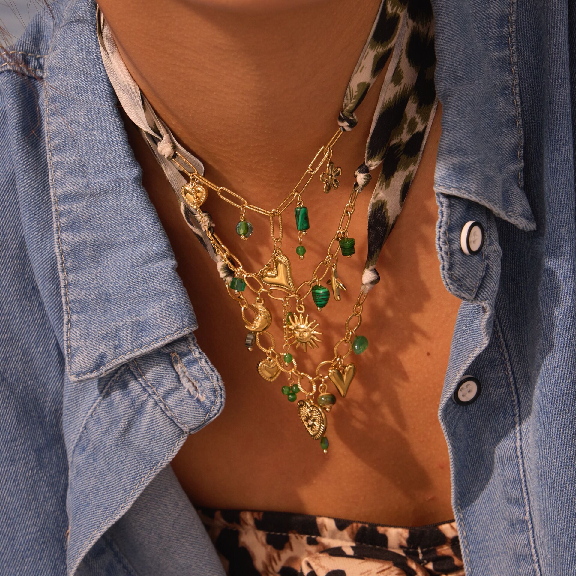 1 Piece Irregular Shape Heart Stainless Steel Waterproof  Gold Color Women's Pendant Necklaces