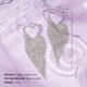 Silver Needle-Silver Heart Tassel Earrings Picture2
