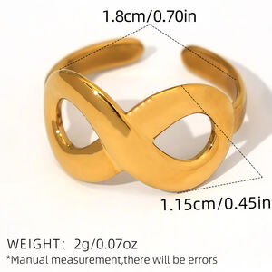 1 Piece Casual Irregular Shape Stainless Steel Waterproof Woemn's Statement Rings h5 Picture2