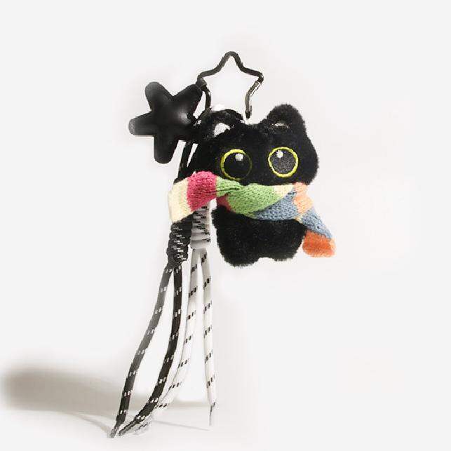 1 Piece Black Cat Polyester Fiber Women's Bag charms 