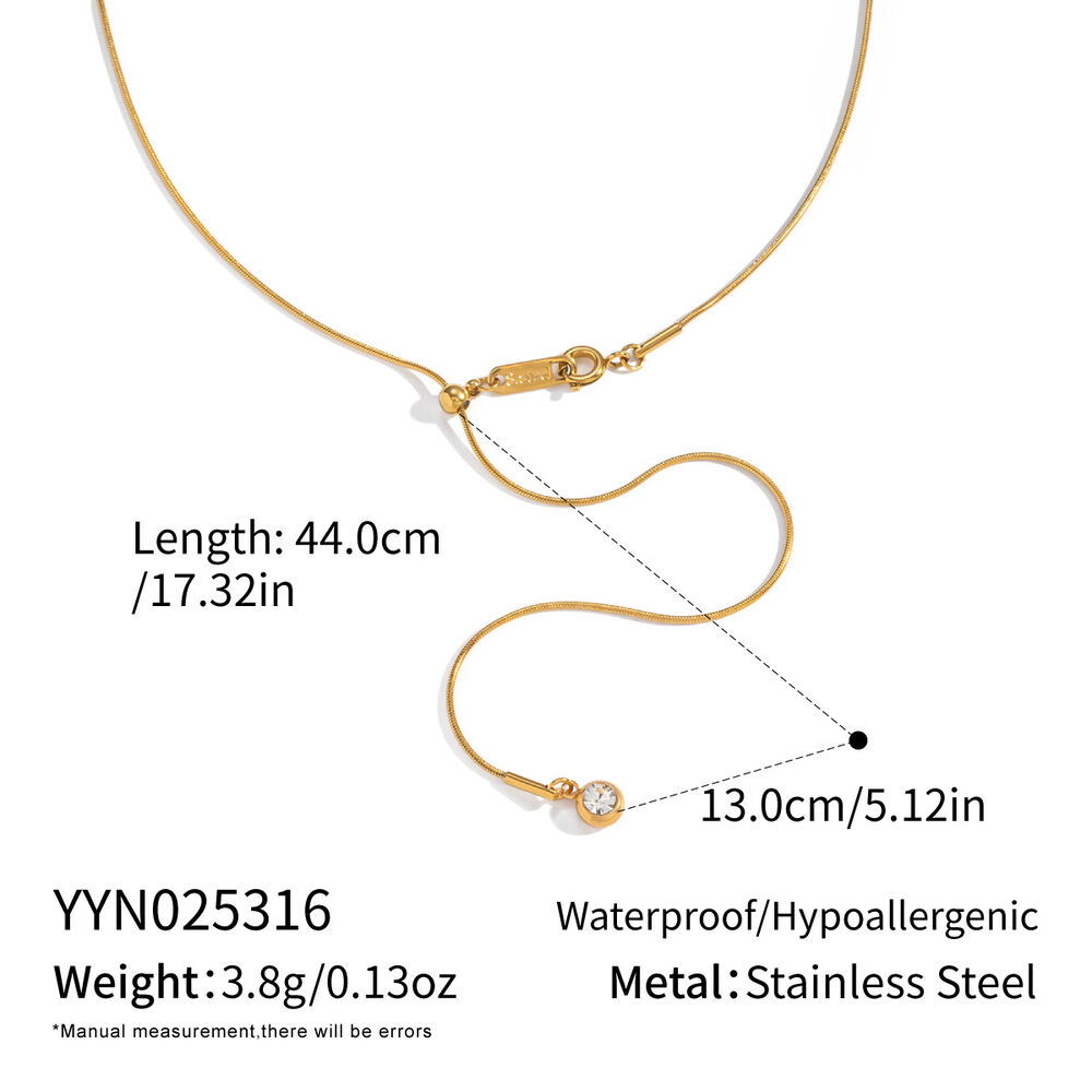 Y-shape Chain Stainless Steel Waterproof Gold Color Necklaces Set