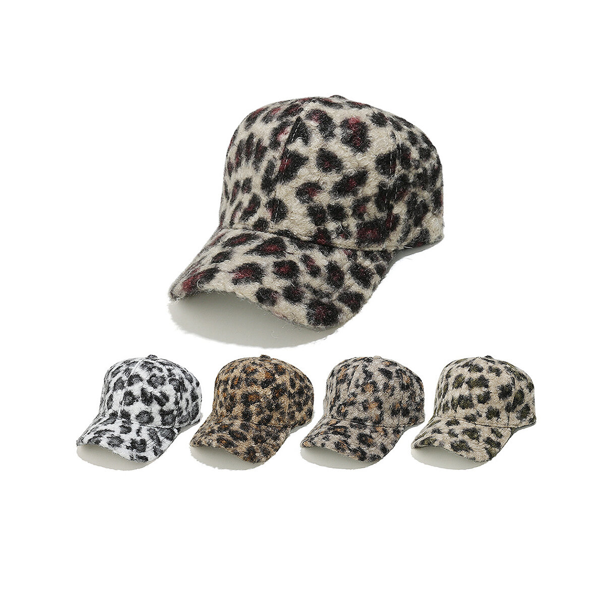 Cappellino da baseball casual con stampa leopardata da 1 pezzo