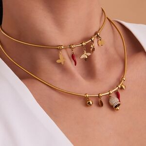 1 Piece Sophisticated Bee Stainless Steel Waterproof Gold Color Zircon Women's Pendant Necklaces h5 Picture2