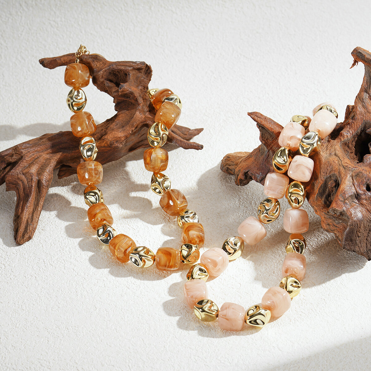 1 Piece Gradient Color Acrylic Beaded Necklace