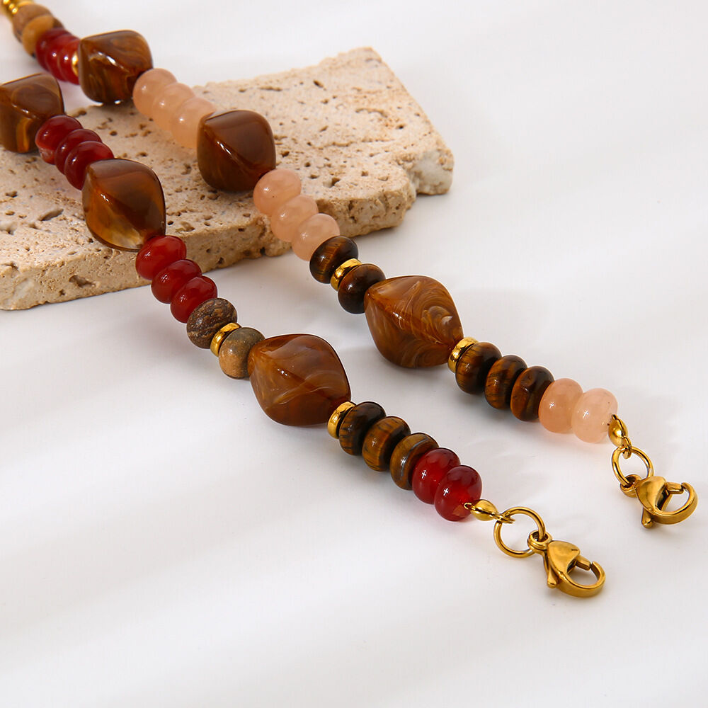 1 Piece Daily Beads Acrylic Gold Color Women's Beaded Necklaces Picture3