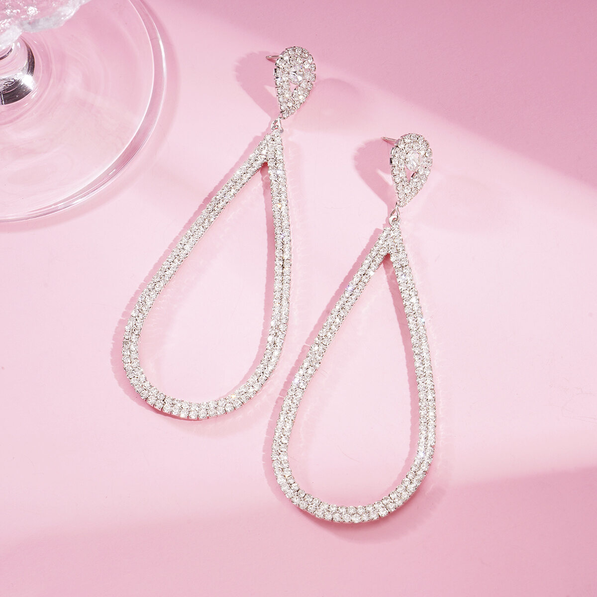 1 Paire De Boucles D'Oreilles Festives En Cuivre En Forme De Goutte