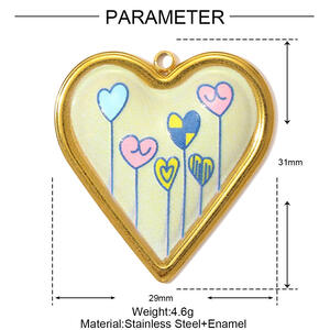 1 Piece Romantic Heart Stainless Steel Waterproof Gold Color Women's Pendants h5 Picture2