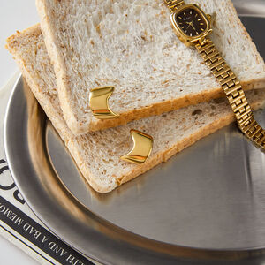1 Pair Modern Irregular Shape Stainless Steel Waterproof Gold Color Women's Stud Earrings h5 Picture7
