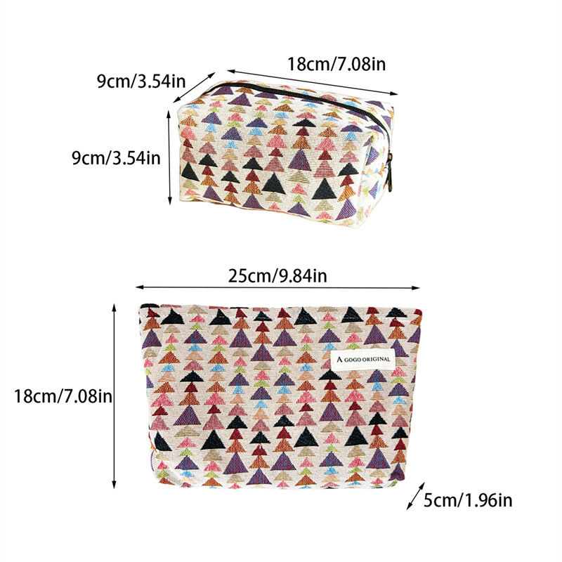1 Piece Simple Series Retro Plaid Mixed Color Polyester Women's Makeup Bags h5Picture6