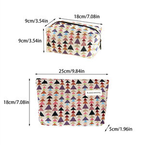 1 Piece Simple Series Retro Plaid Mixed Color Polyester Women's Makeup Bags h5 Picture6