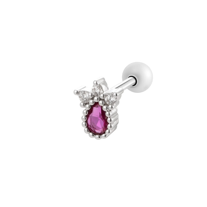 1 Stück Blume Stern Kupfer Gold Farbe Zirkon Piercing Ohrring h5 
