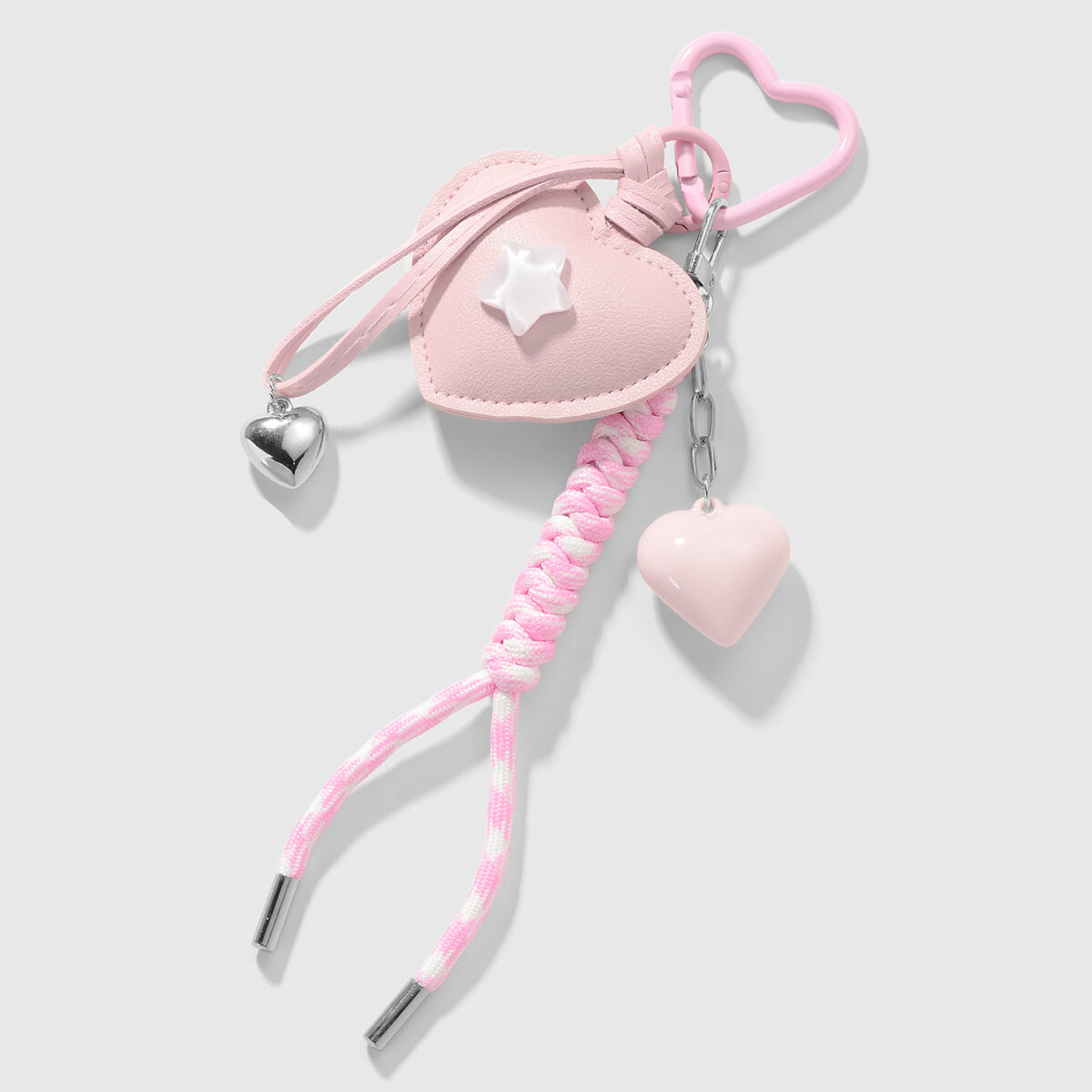 1 Piece Sweet Heart Star Leather Bag Charm 2