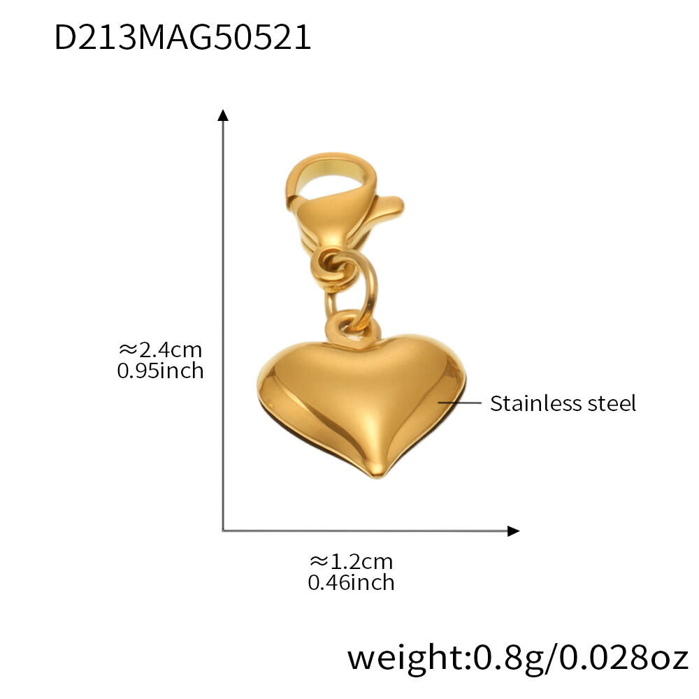 D213-Golden Heart Pendant 4 Pieces Picture6
