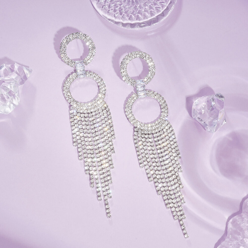 1 Pair Festive Series Tassel Circle Party Earrings h5Picture4