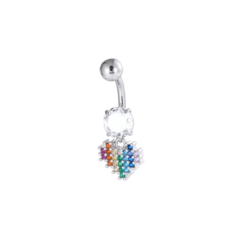 1 Piece Flower Heart Star Copper Zircon Navel Piercing h5 