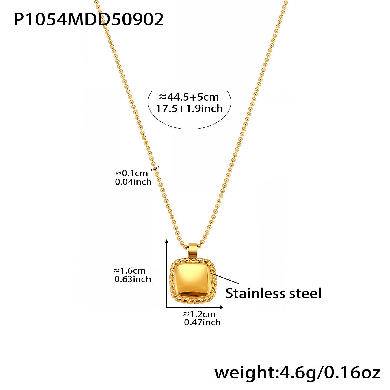 P1054-Goldkette 40+5cm