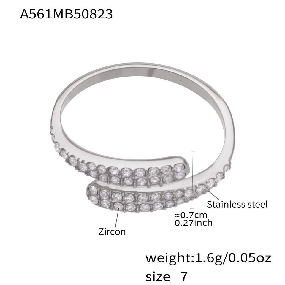 A561-Steel Geometric Zircon Ring/No.7 Picture4