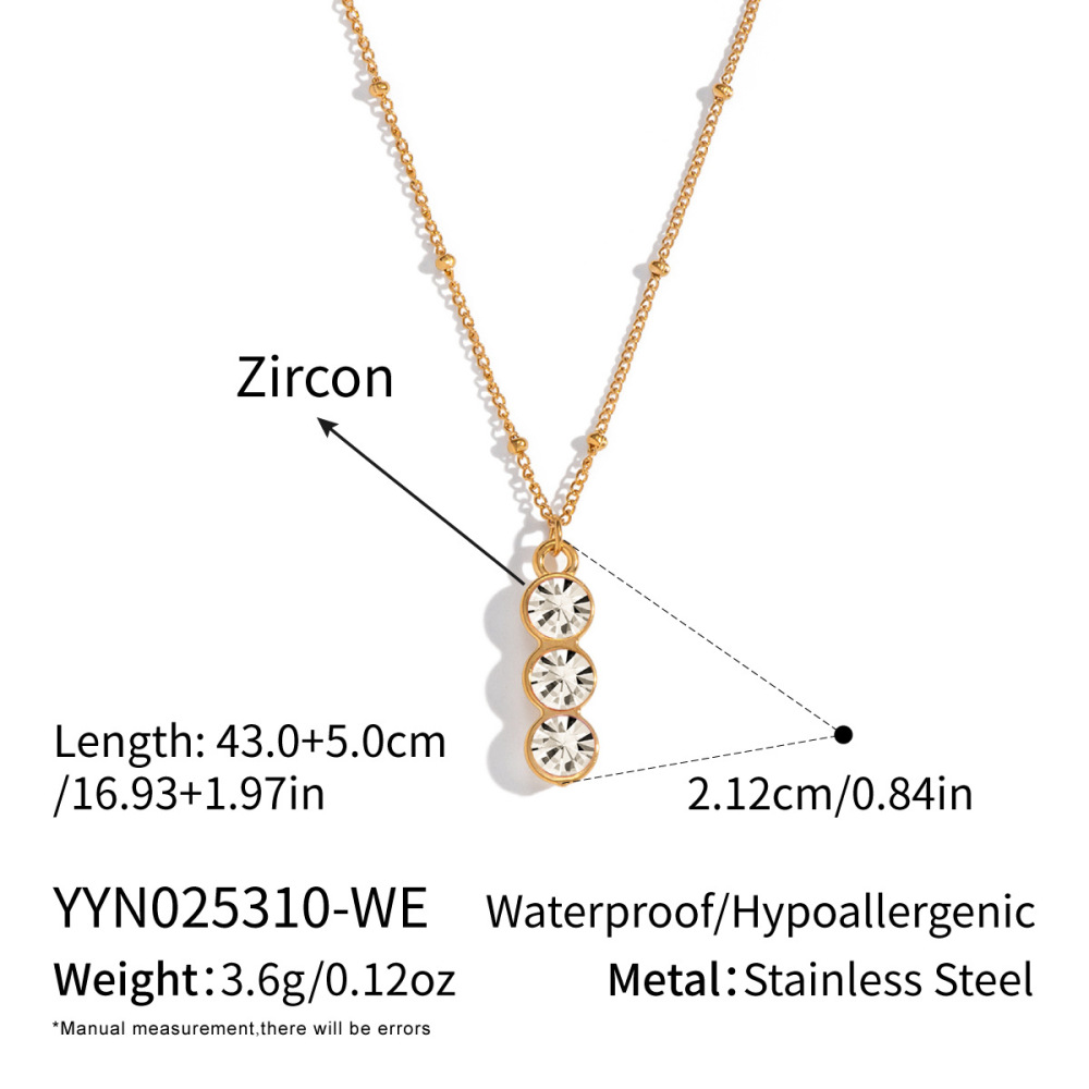 1 Stuk Minimalistische Zirkoon Ingelegde Hanger Ketting Afbeelding2