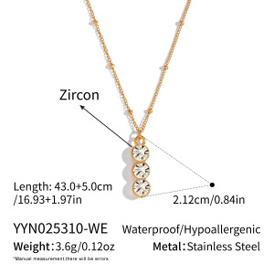 1 Stuk Minimalistische Zirkoon Ingelegde Hanger Ketting h5 Afbeelding2
