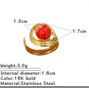 1 Stück Edelstahl-Ring, Wasserdicht, Goldfarben, Statement-Ring h5 Bild2