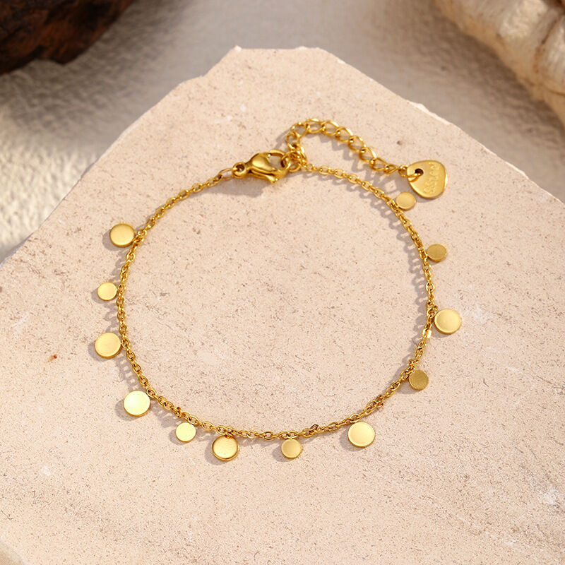 1 Piece Stainless Steel Waterproof Gold Color Chain Bracelet