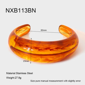 1 Piece Simple Series Sweet Gradient Color Resin Women's Cuff Bracelets h5
