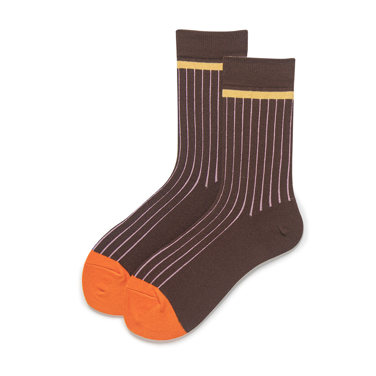 1 Pair Assorted Colors Stripe Cotton Women's Mid-Calf Socks h5 