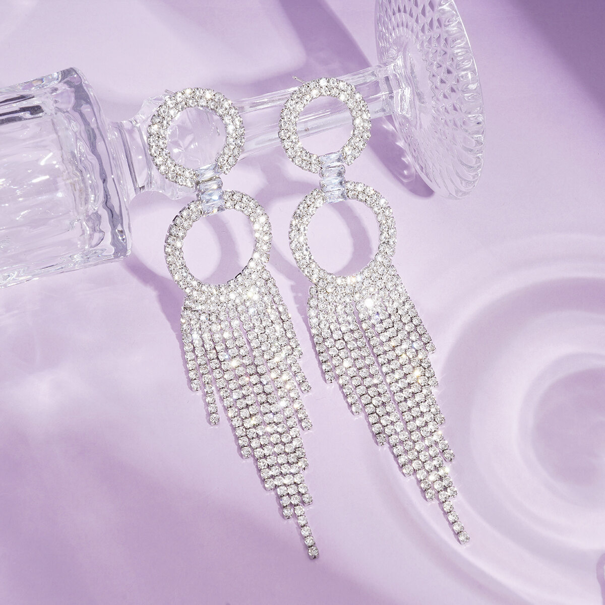 1 Pair Festive Series Tassel Circle Party Earrings 2