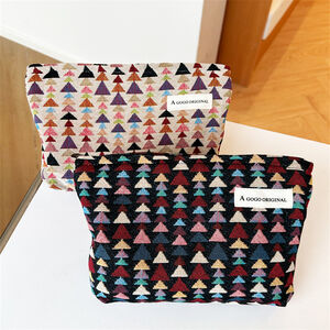 1 Piece Simple Series Retro Plaid Mixed Color Polyester Women's Makeup Bags h5 Picture2