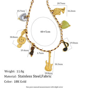 1 pieza de collar colgante impermeable de acero inoxidable con notas/instrumentos diarios para mujer h5 Imagen4