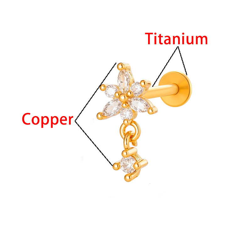 Boucles d'oreilles pendantes luxueuses rectangulaires en cuivre doré et zircon pour femme, 1 pièce h5 Image7