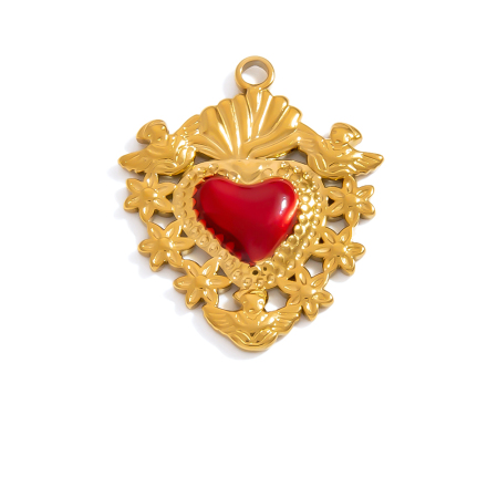 Ciondolo fai da te a forma di cuore retrò da 1 pezzo