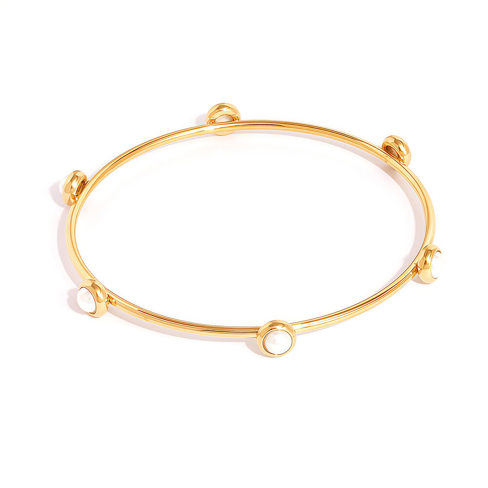 1 Piece Irregular Shape Stainless Steel Waterproof Gold Color Women's Chain Bracelets