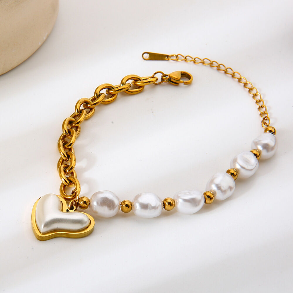 1 Piece Sweet Irregular Shape Heart Chain Stainless Steel Waterproof Women's Charm Bracelets
